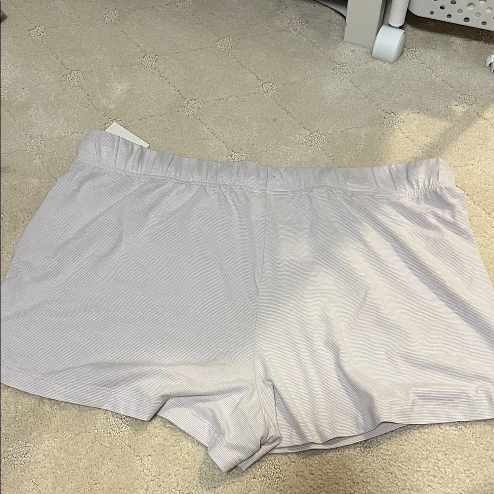 New Calvin Klein Women's Lilac Purple & White Striped Pajama Sleep Shorts XL - Picture 4 of 4